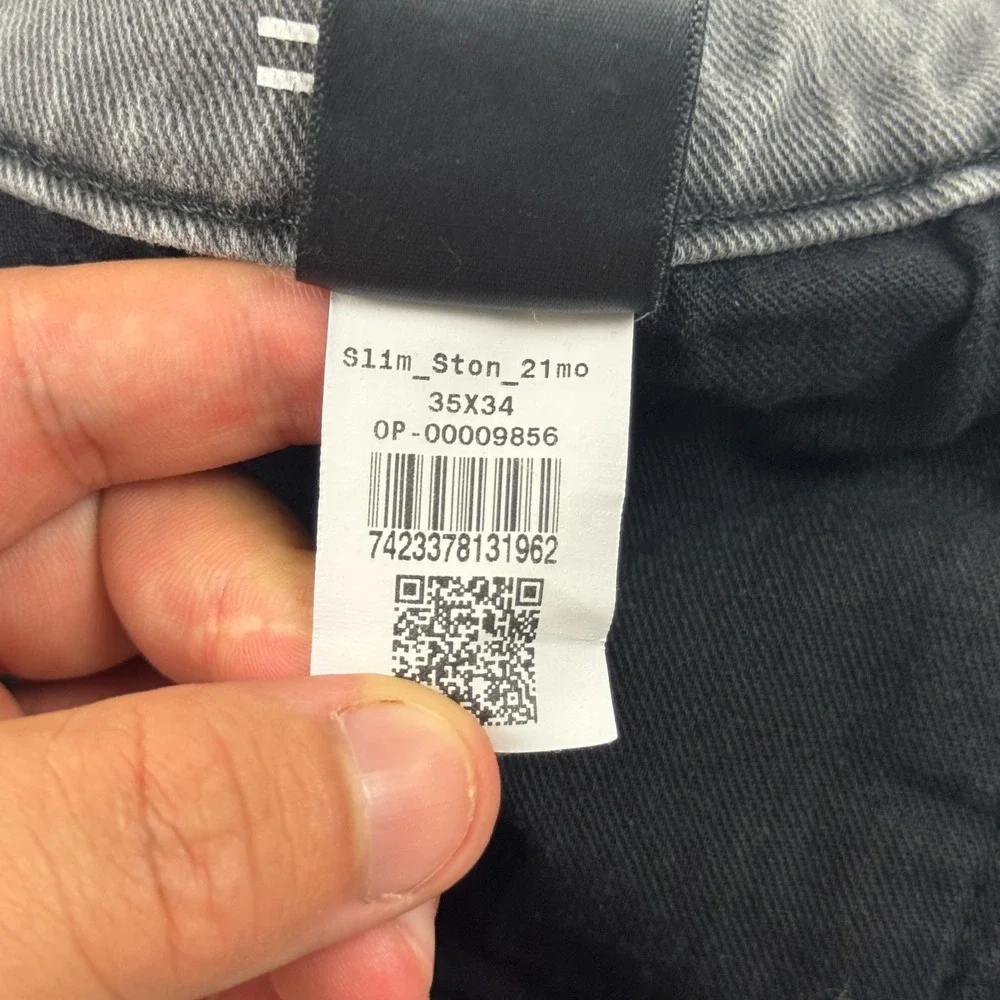 Mott & Bow Jeans Mens 35X34 Gray Slim Dark Wash Denim Stretch